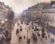 Camille Pissarro Boulevard Montmartre,morning cloudy weather china oil painting artist